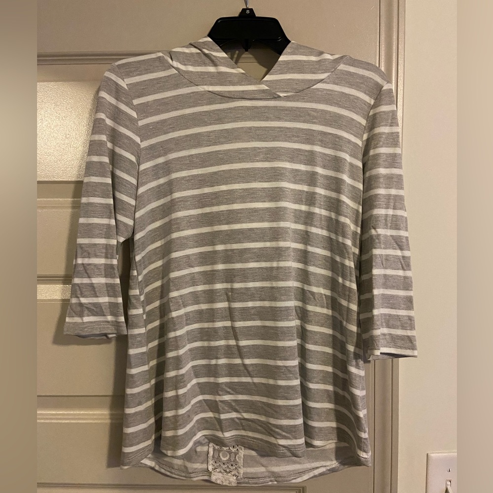 Miami Brand gray striped shirt